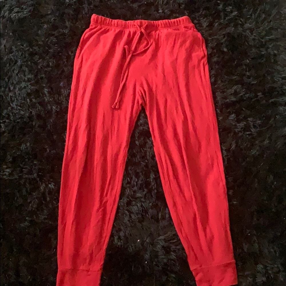 Red joggers